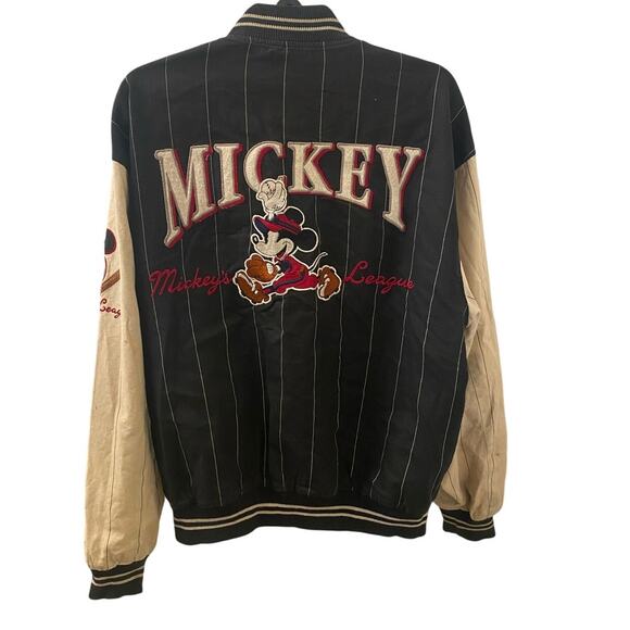 Rare Vintage Reversible Mickey Mouse Disney Baseball Bomber Varsity Jacket Sz M - Picture 3 of 13